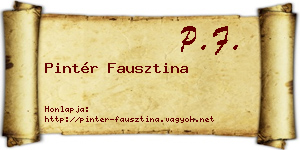 Pintér Fausztina névjegykártya